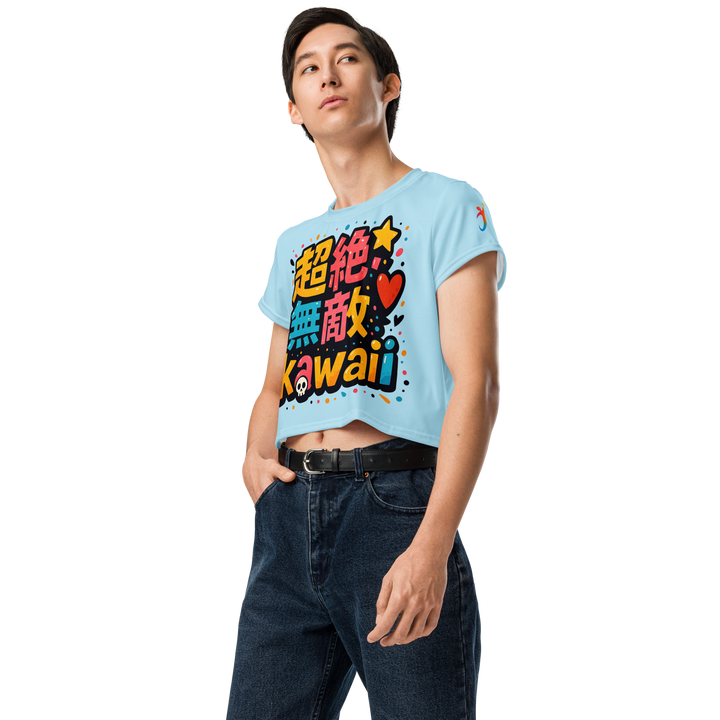 超絶無敵KAWAii 01 CROP TEE-やさしさ最強バージョン-スカイブルー