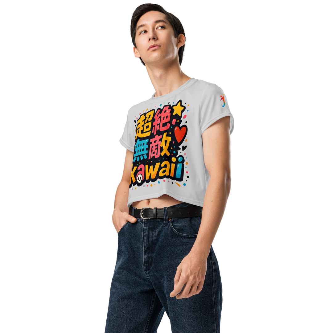 超絶無敵KAWAii 01 CROP TEE-やさしさ最強バージョン-ライトグレー