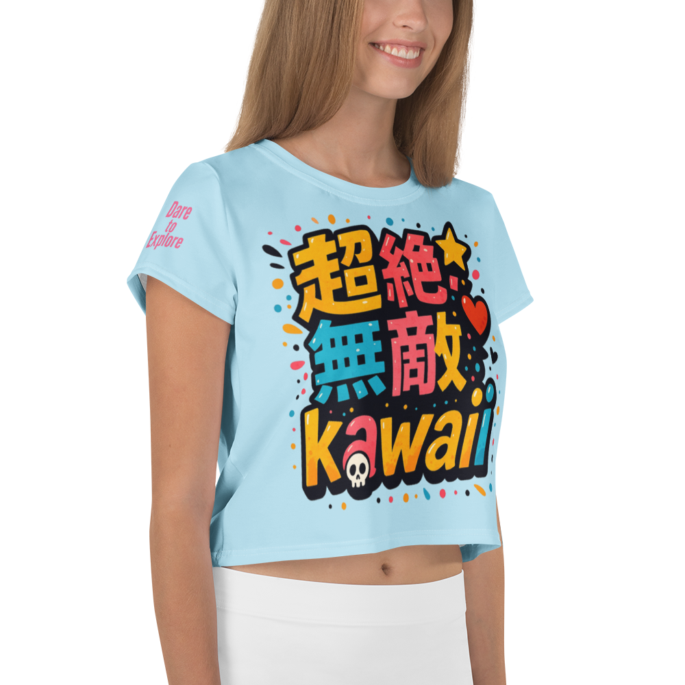 超絶無敵KAWAii 01 CROP TEE-やさしさ最強バージョン-スカイブルー