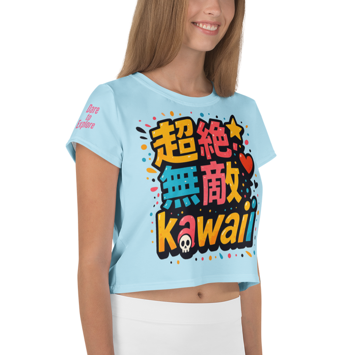 超絶無敵KAWAii 01 CROP TEE-やさしさ最強バージョン-スカイブルー