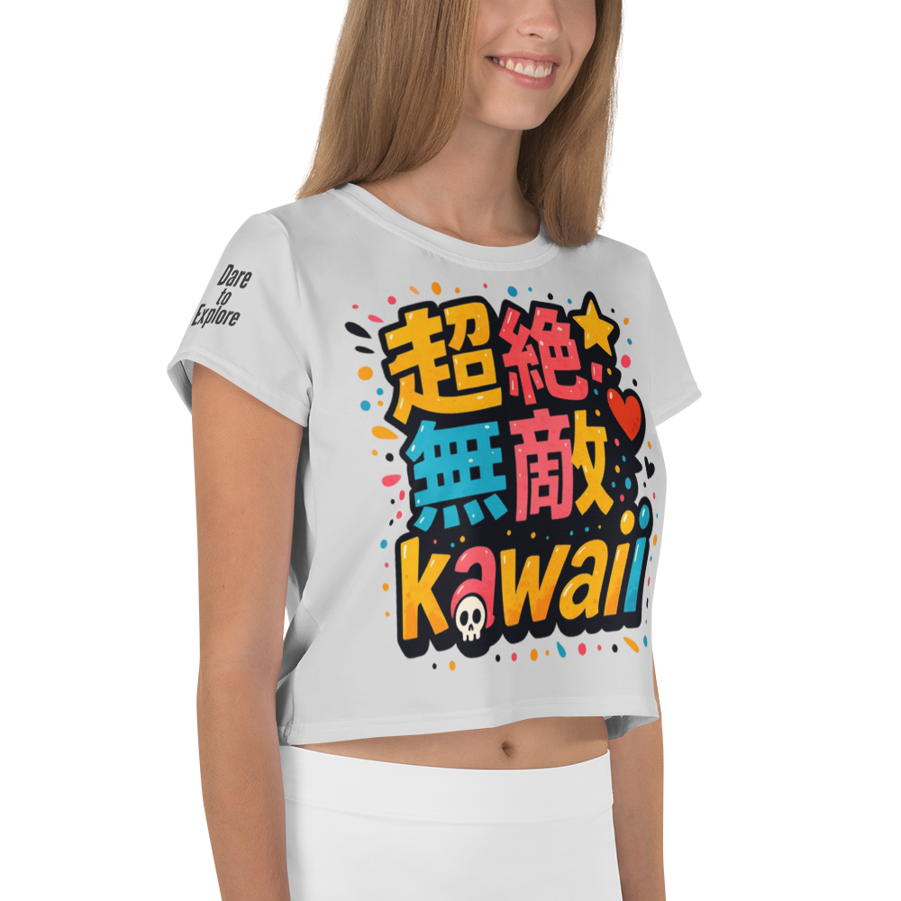 超絶無敵KAWAii 01 CROP TEE-やさしさ最強バージョン-ライトグレー