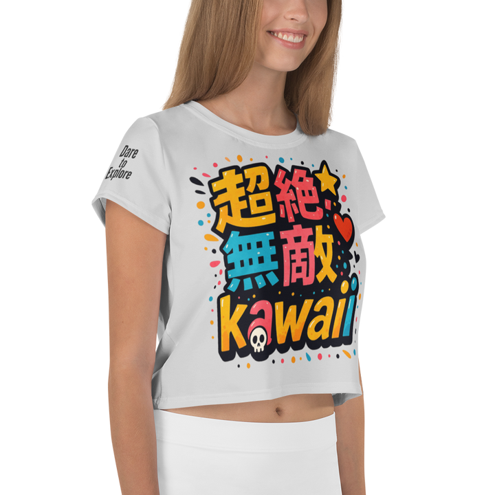 超絶無敵KAWAii 01 CROP TEE-やさしさ最強バージョン-ライトグレー