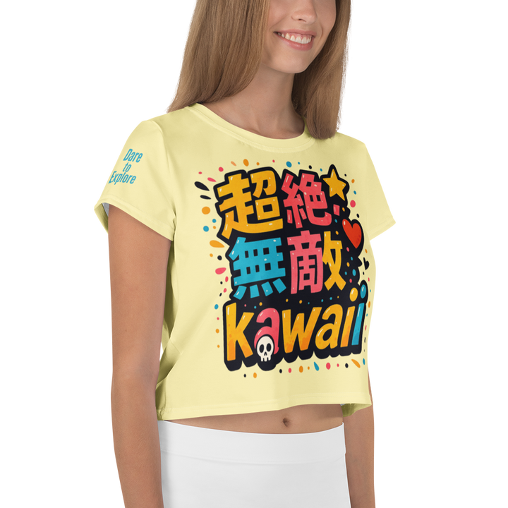 超絶無敵KAWAii 01 CROP TEE-やさしさ最強バージョン-バターイエロー