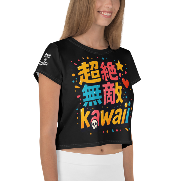 超絶無敵KAWAii 01 CROP TEE-やさしさ最強バージョン-ブラック