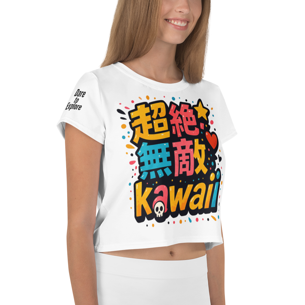 超絶無敵KAWAii 01 CROP TEE-やさしさ最強バージョン-ホワイト