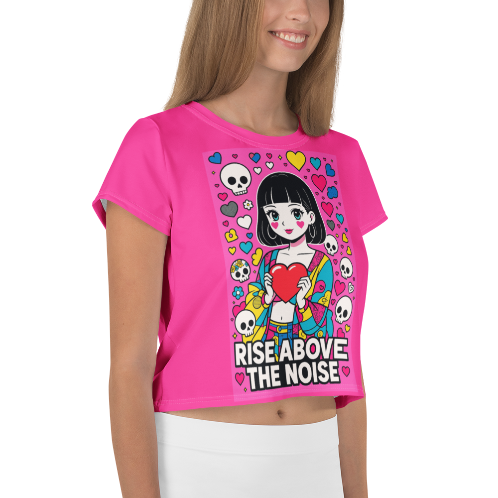 RISE ABOVE 04 – Pink Vivid Crop Tee