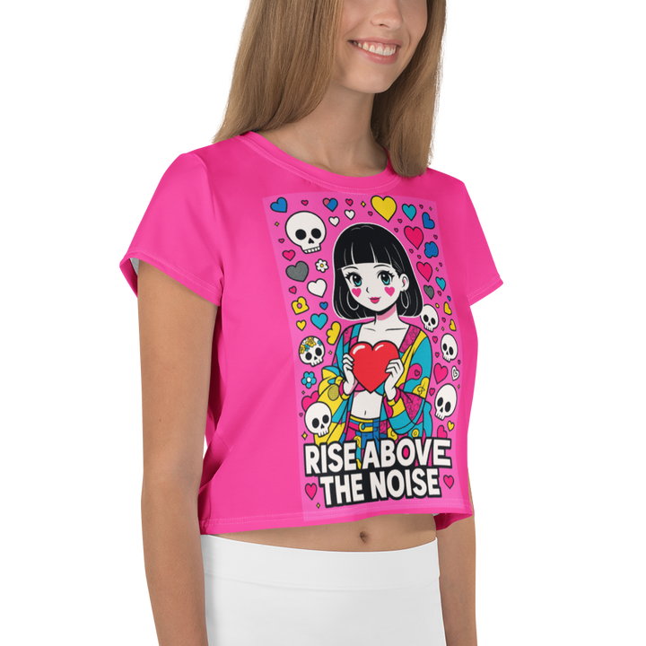 RISE ABOVE 04 – Pink Vivid Crop Tee