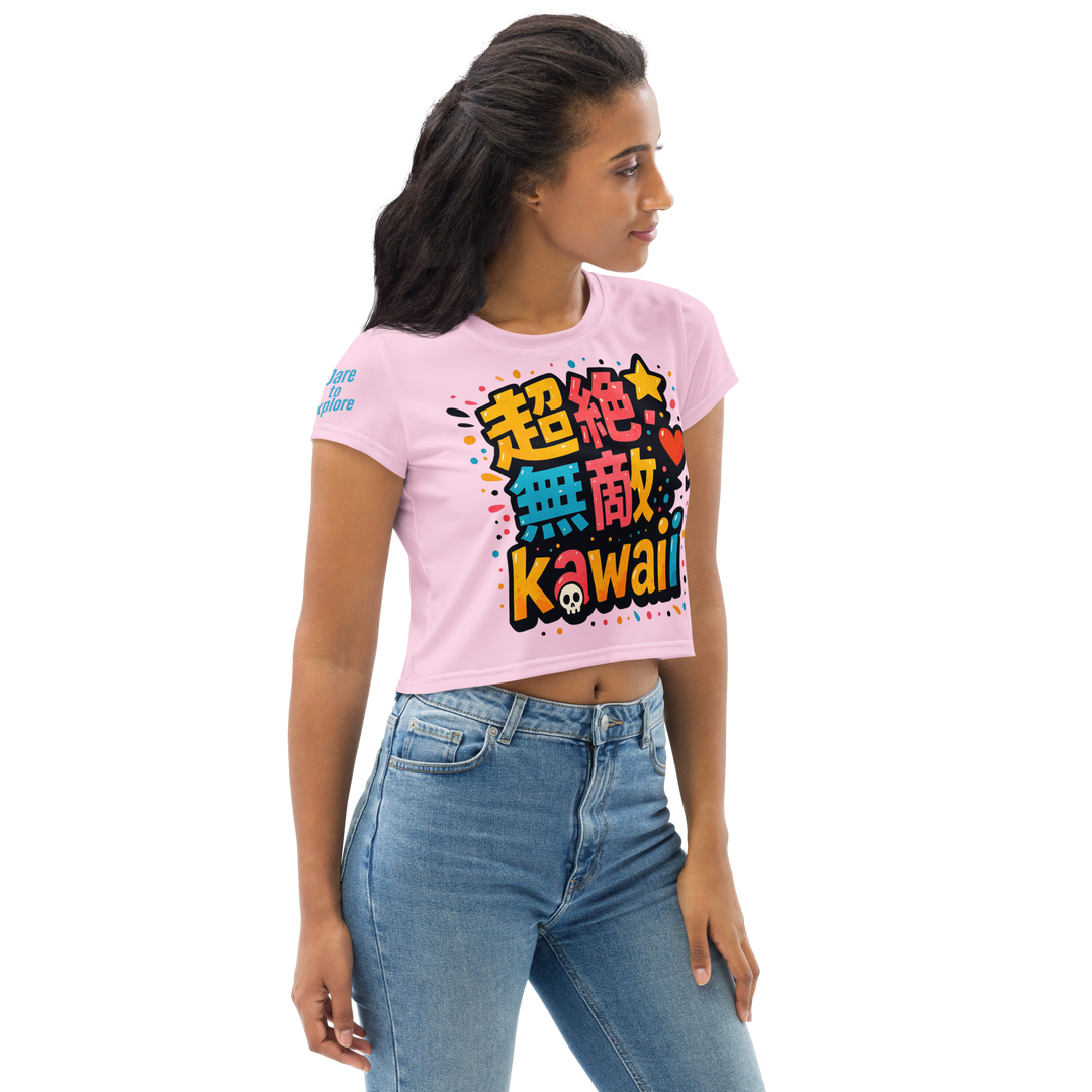超絶無敵KAWAii 01 CROP TEE-やさしさ最強バージョン-パステルピンク