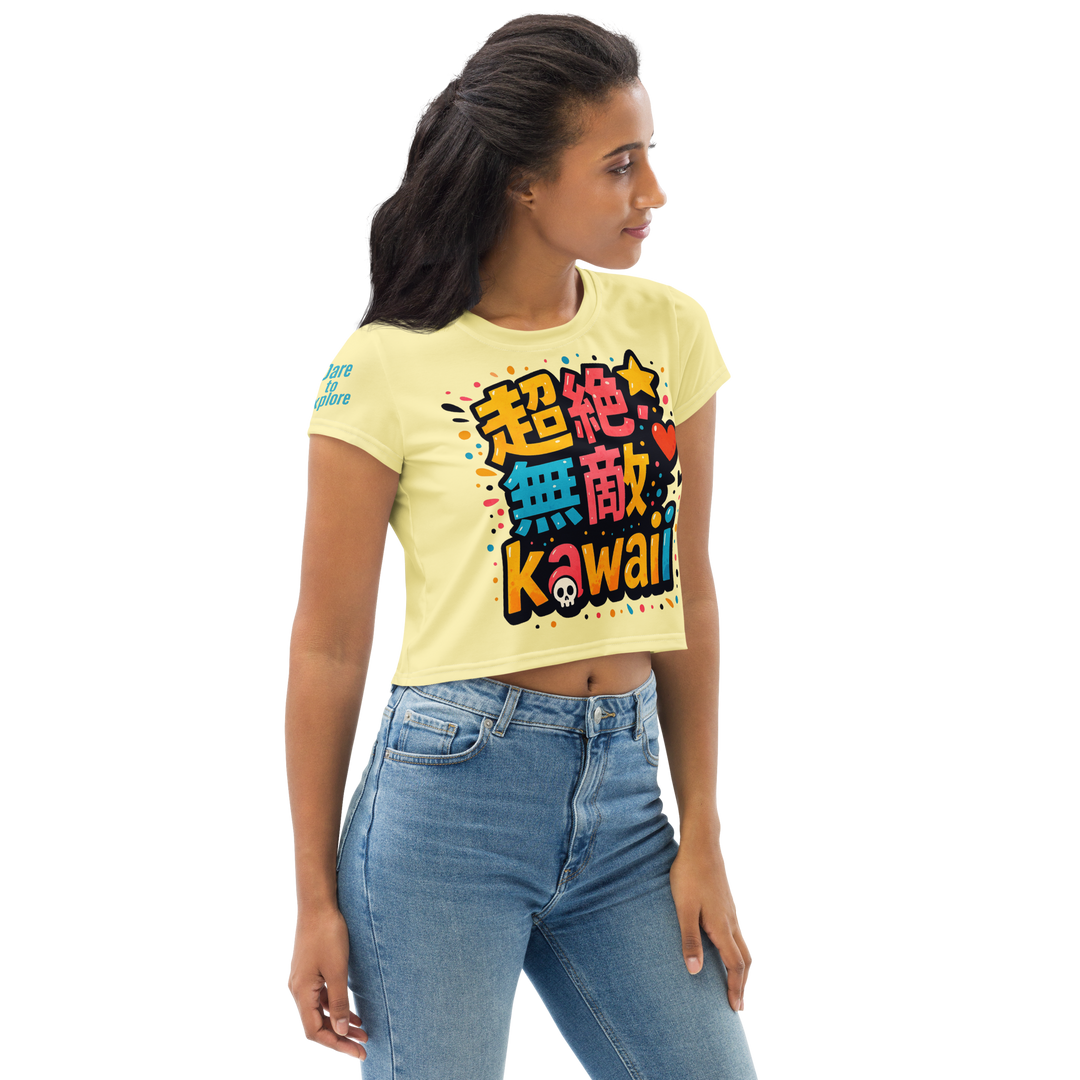 超絶無敵KAWAii 01 CROP TEE-やさしさ最強バージョン-バターイエロー