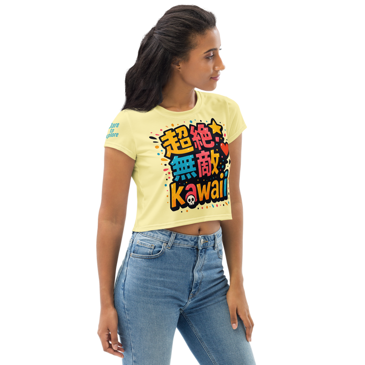 超絶無敵KAWAii 01 CROP TEE-やさしさ最強バージョン-バターイエロー