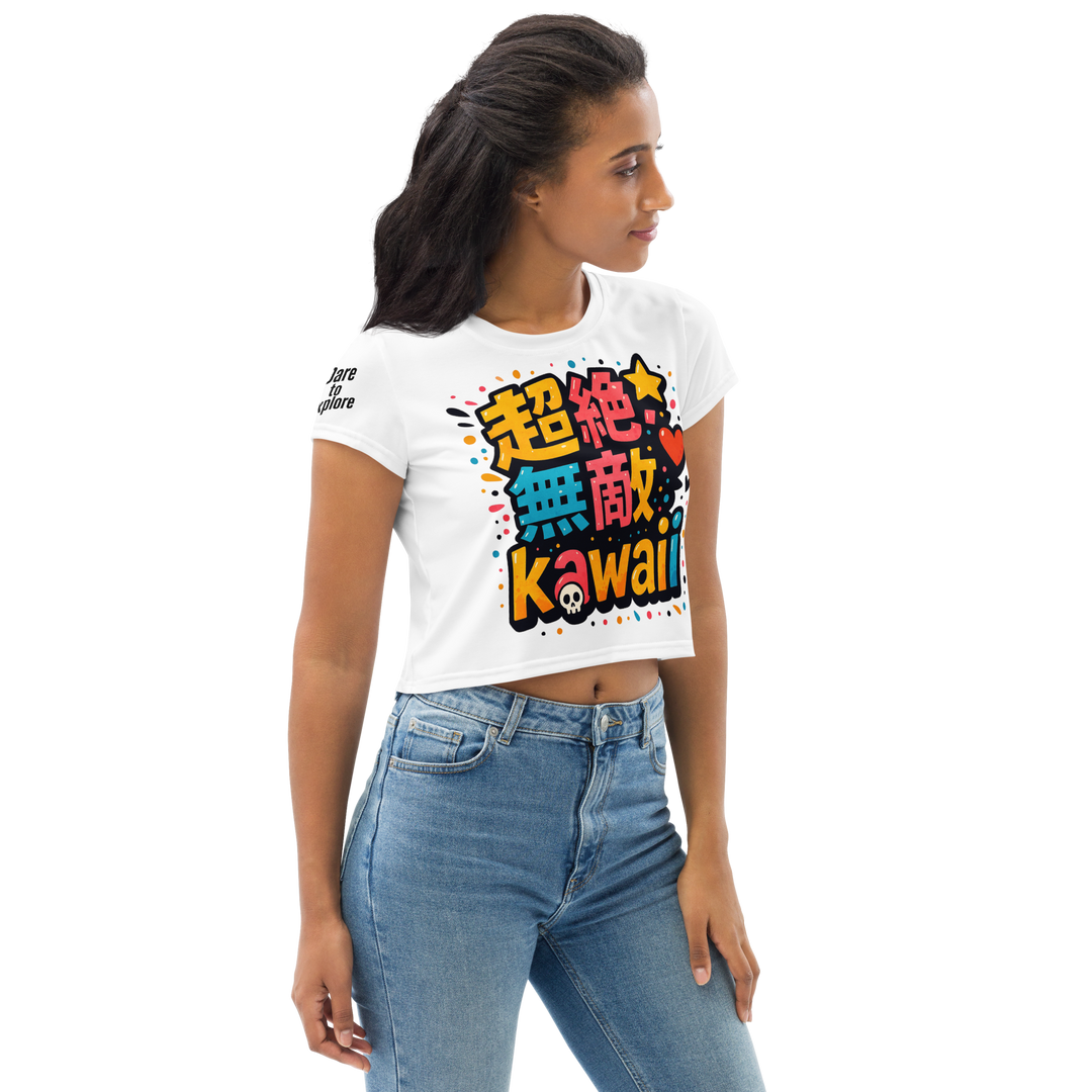 超絶無敵KAWAii 01 CROP TEE-やさしさ最強バージョン-ホワイト