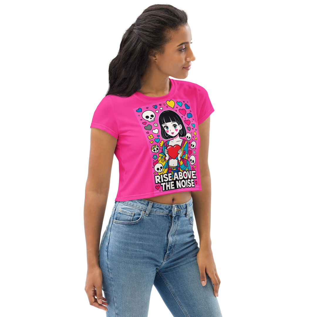 RISE ABOVE 04 – Pink Vivid Crop Tee