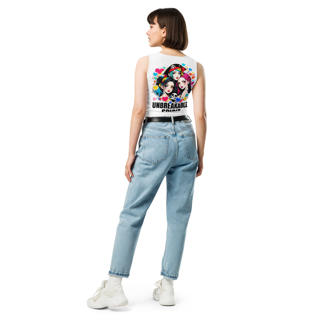 UNBREAKABLE SPIRIT 01 – JUN Crop Tank Top [White]