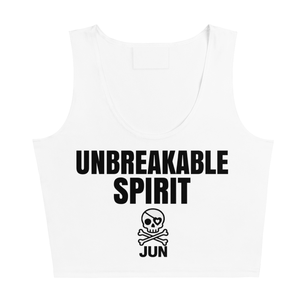 UNBREAKABLE SPIRIT 01 – JUN Crop Tank Top [White]