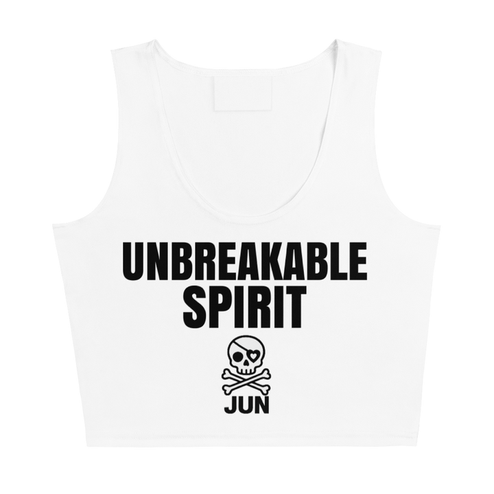 UNBREAKABLE SPIRIT 01 – JUN Crop Tank Top [White]