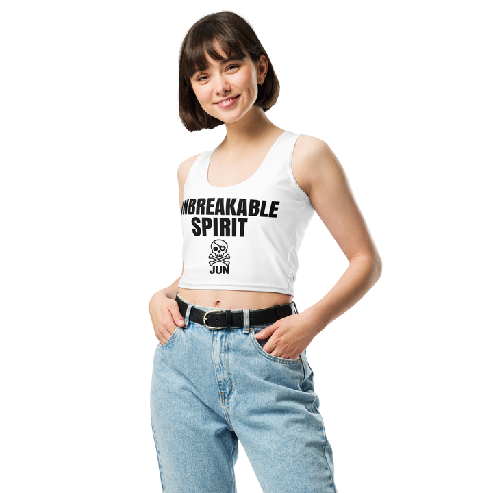 UNBREAKABLE SPIRIT 01 – JUN Crop Tank Top [White]
