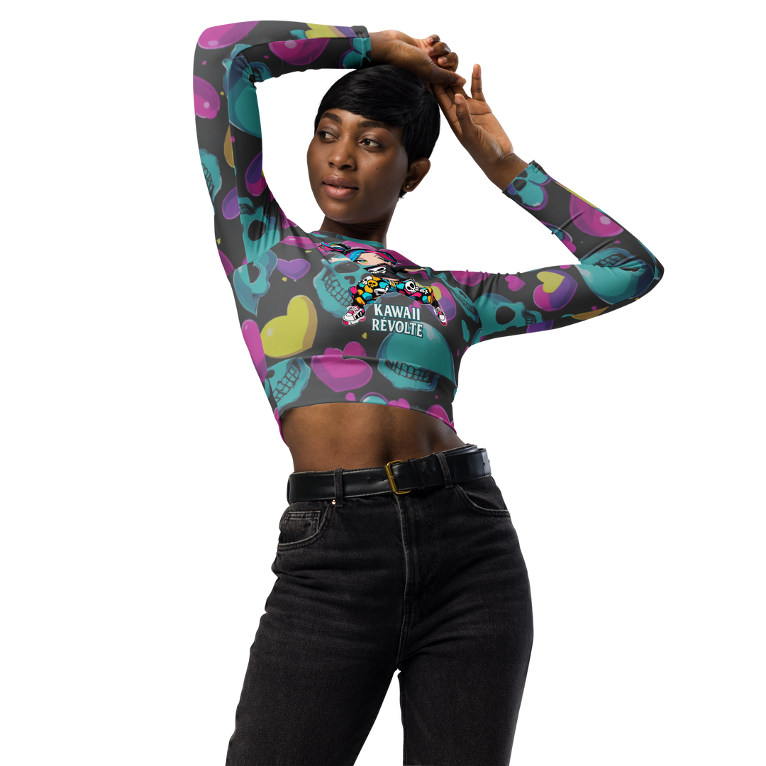 KAWAII RÉVOLTE 01 – Recycled Long-Sleeve Crop Top