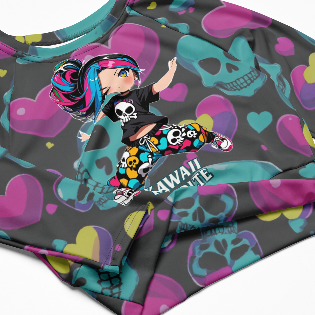 KAWAII RÉVOLTE 01 – Recycled Long-Sleeve Crop Top