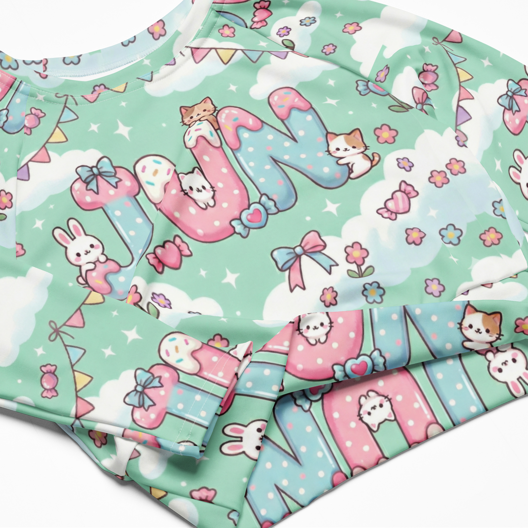 Marshmallow JUN Friends 01 – Recycled Long-Sleeve Crop Top