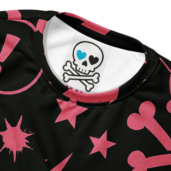 PINK PUNK 03 – Stencil Skull（Unisex Recycled Sweatshirt）
