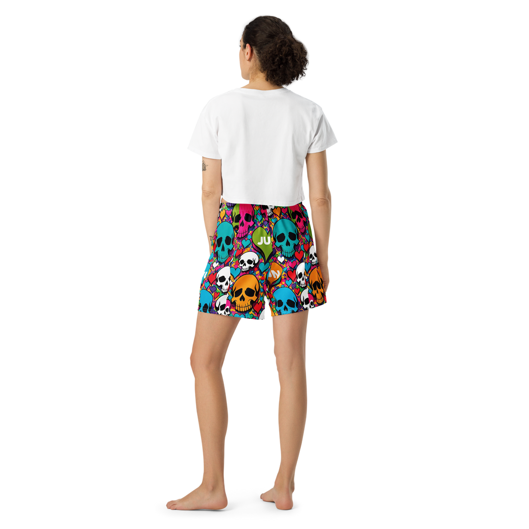 RISE ABOVE 01 POP SKULL Unisex Athletic Long Shorts