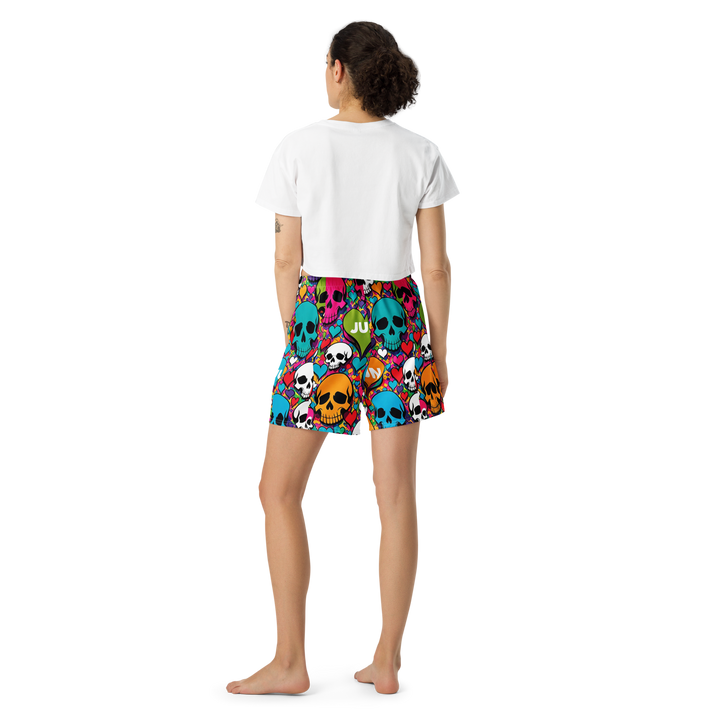 RISE ABOVE 01 POP SKULL Unisex Athletic Long Shorts