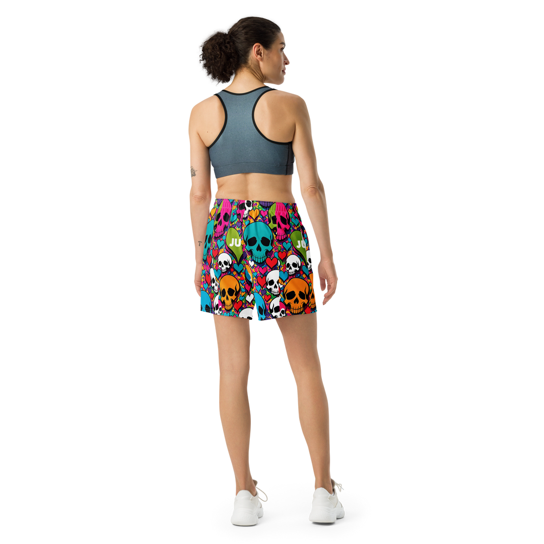 RISE ABOVE 01 POP SKULL Unisex Athletic Long Shorts