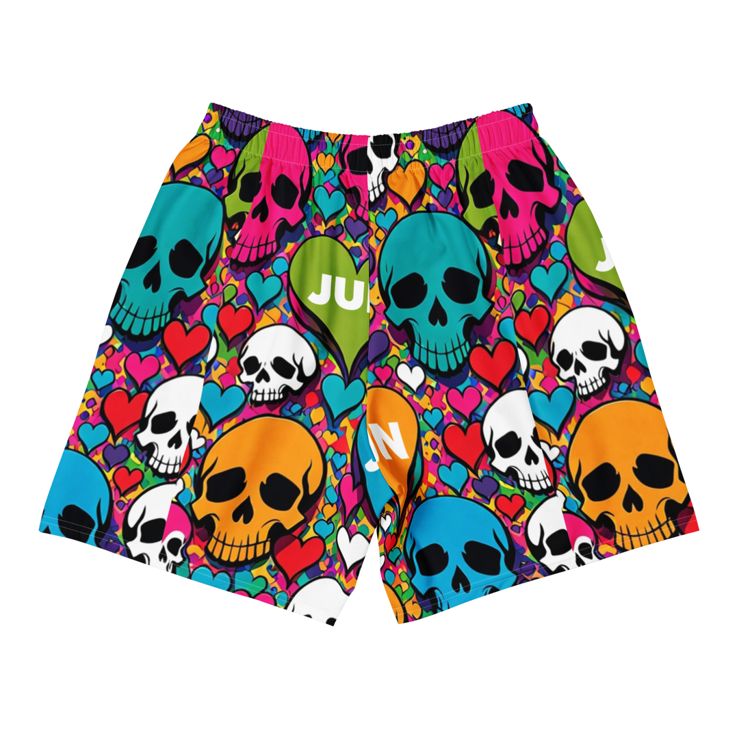 RISE ABOVE 01 POP SKULL Unisex Athletic Long Shorts