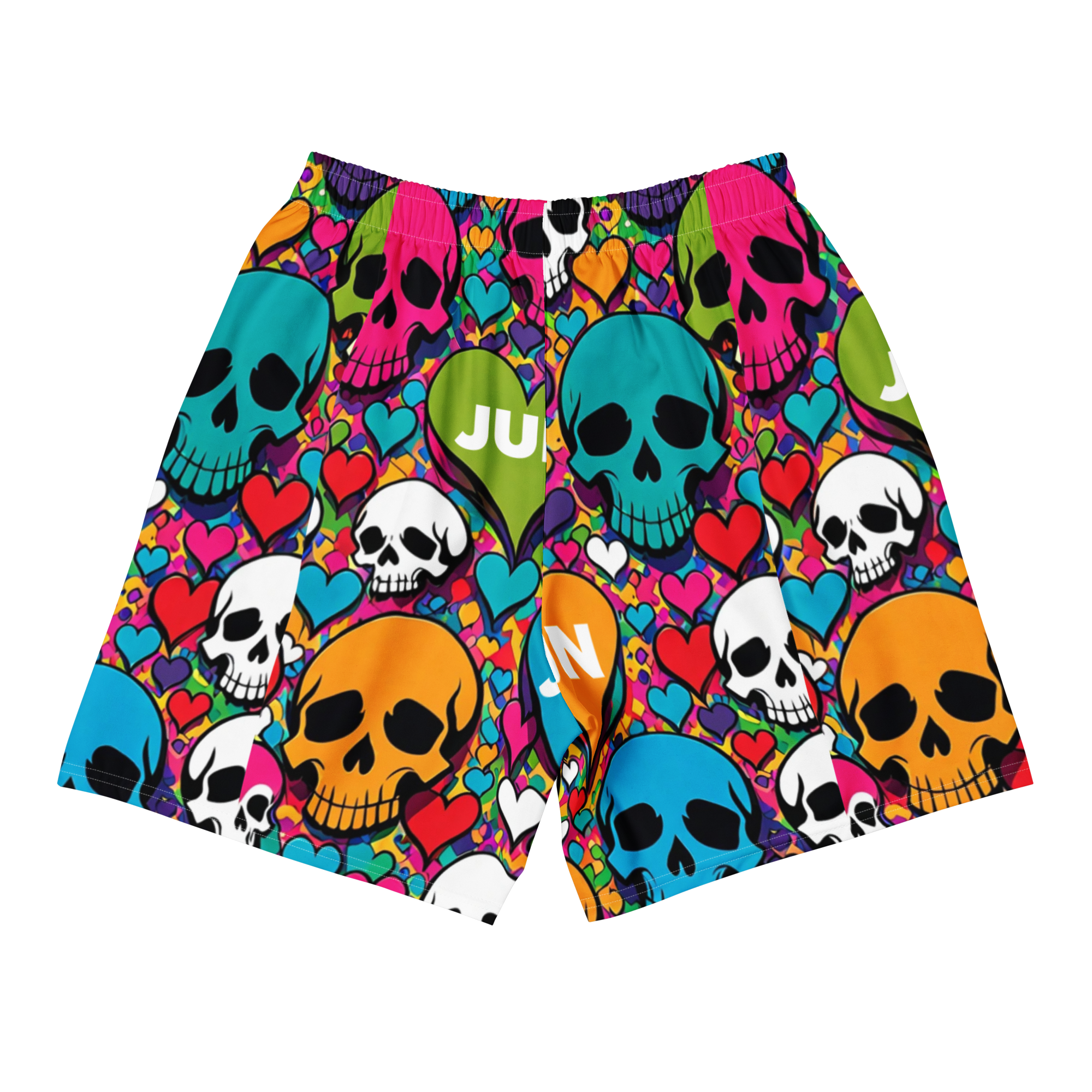 RISE ABOVE 01 POP SKULL Unisex Athletic Long Shorts