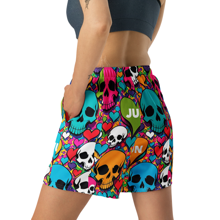 RISE ABOVE 01 POP SKULL Unisex Athletic Long Shorts