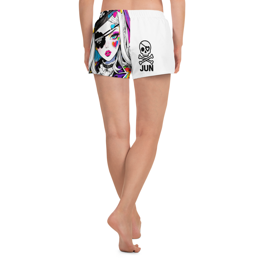 UNBREAKABLE SPIRIT 02 – JUN Unisex Athletic Shorts [White]