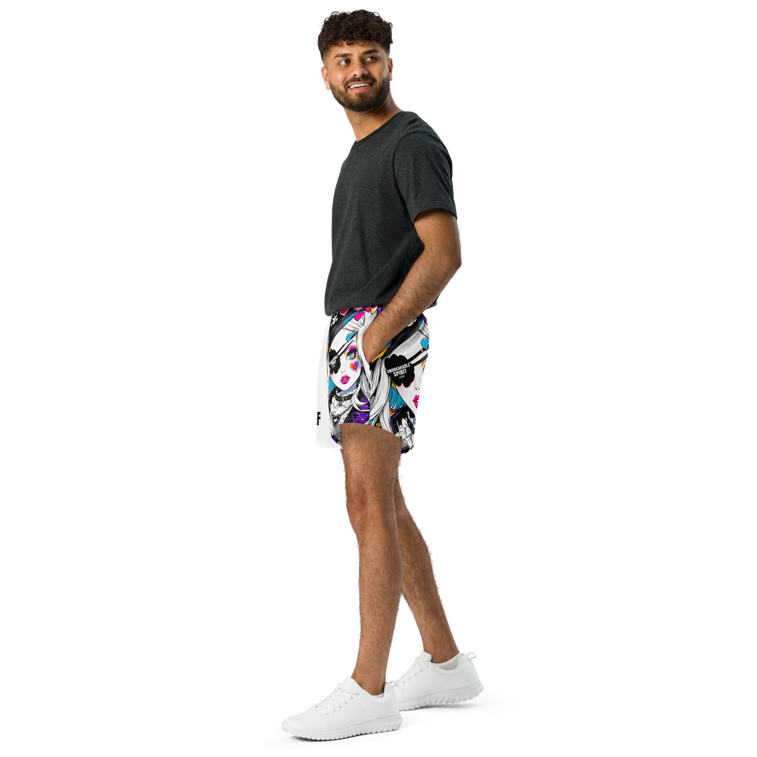UNBREAKABLE SPIRIT 02 – JUN Unisex Athletic Shorts [White]