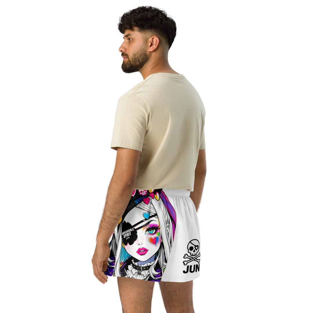 UNBREAKABLE SPIRIT 02 – JUN Unisex Athletic Shorts [White]