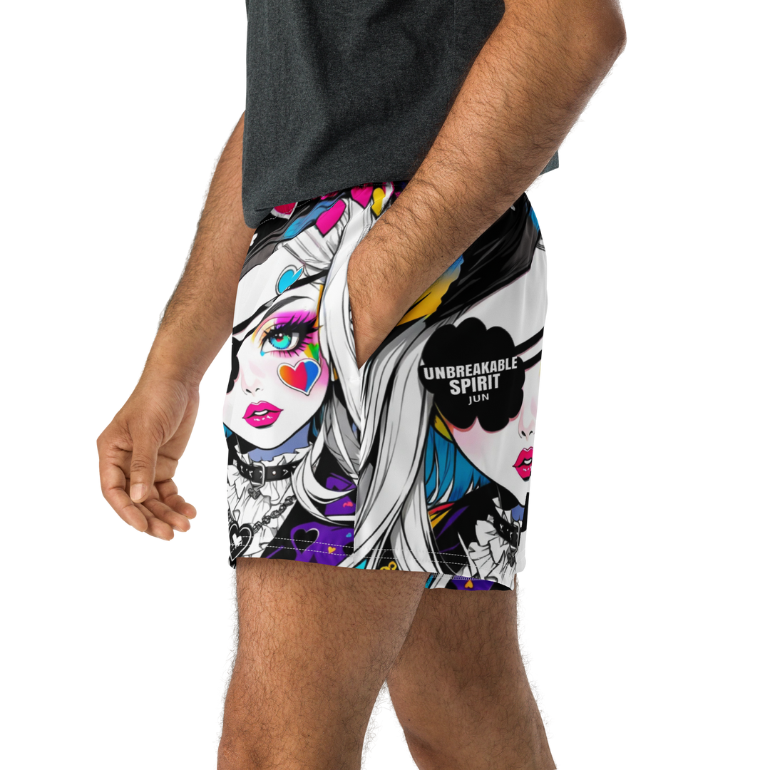 UNBREAKABLE SPIRIT 02 – JUN Unisex Athletic Shorts [White]