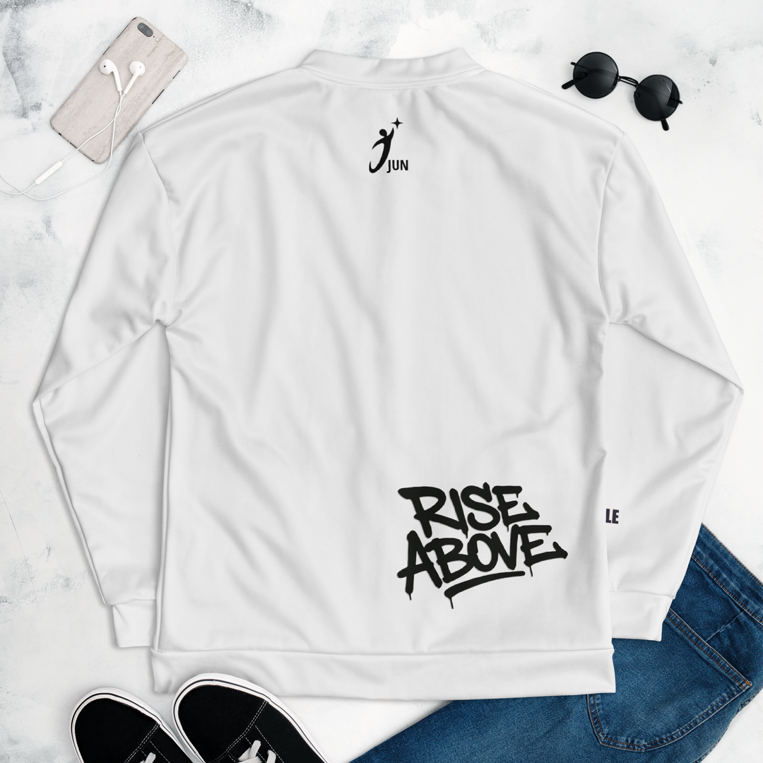 RISE ABOVE｜Unisex Bomber Jacket / Milk White