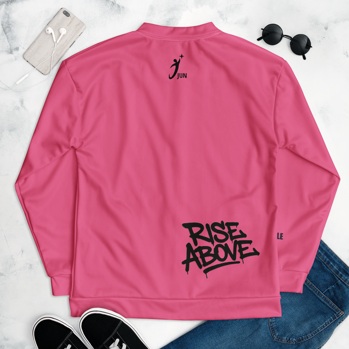 RISE ABOVE｜Unisex Bomber Jacket / Hearton Pink