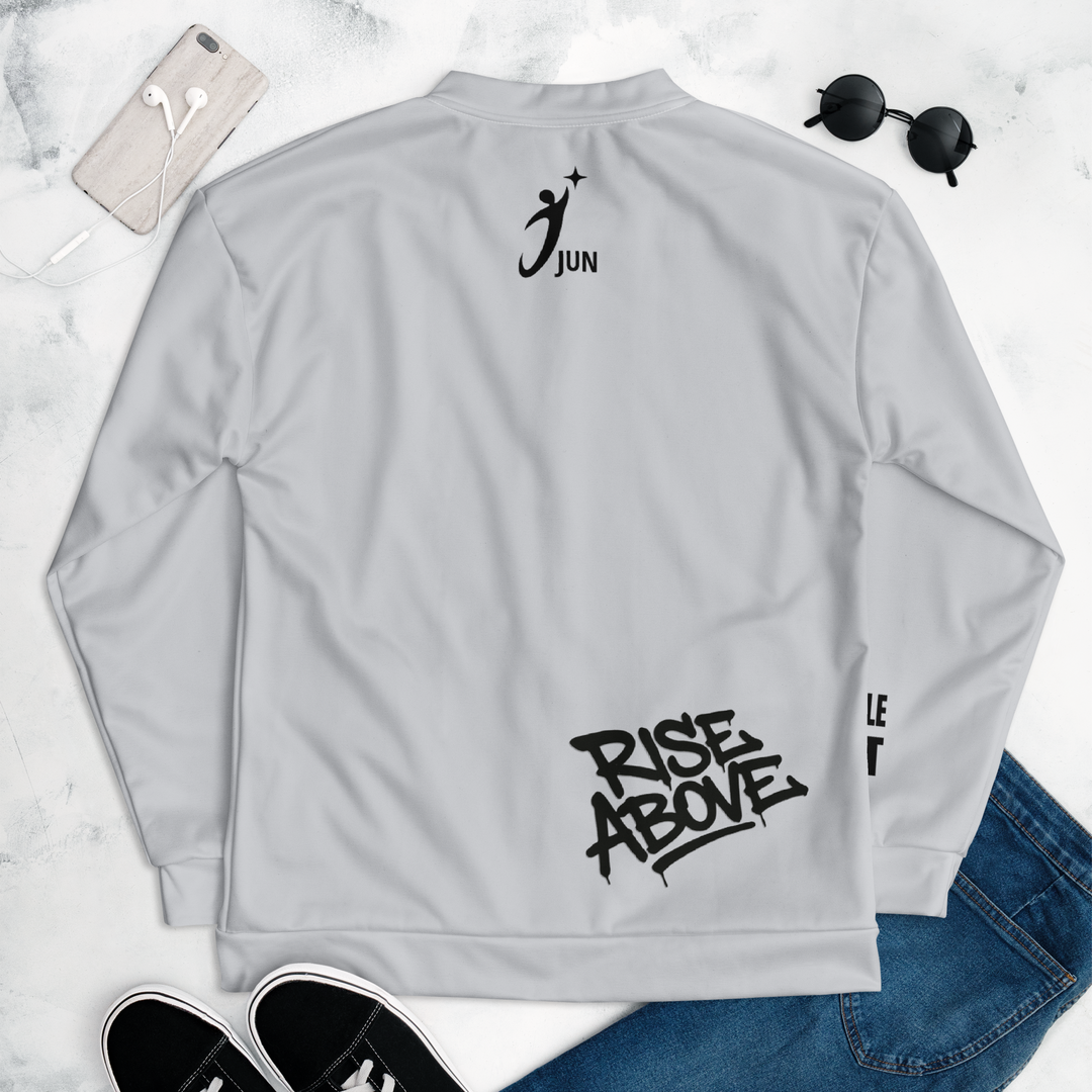 RISE ABOVE 03｜Unisex Bomber Jacket – MILK WHITE