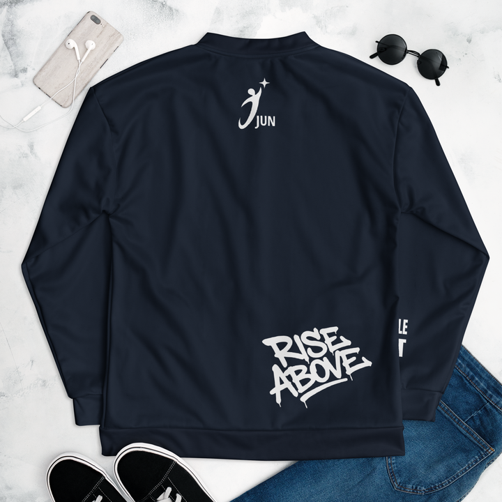 RISE ABOVE 02｜Unisex Bomber Jacket – OBSIDIAN NAVY