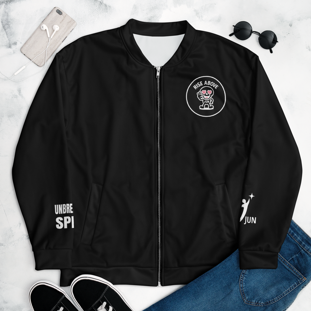 RISE ABOVE 01｜Unisex Bomber Jacket – BLACKOUT CORE