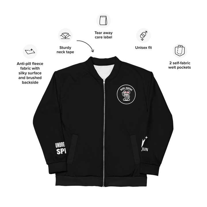 RISE ABOVE 01｜Unisex Bomber Jacket – BLACKOUT CORE