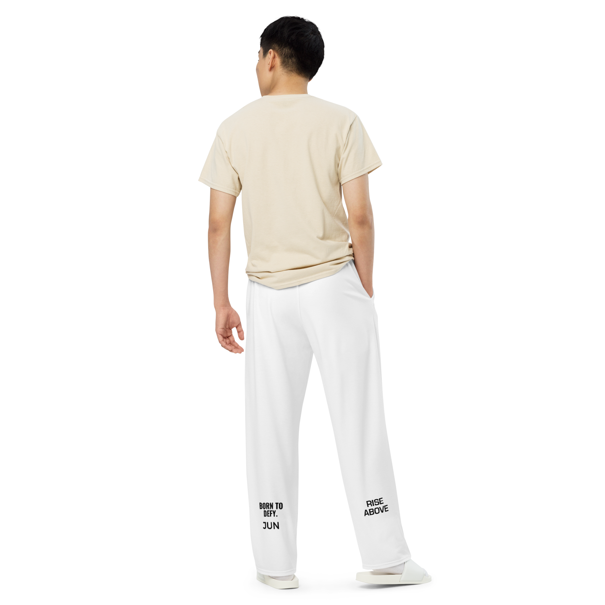 BORN TO DEFY 01 Wide-Leg Pants White