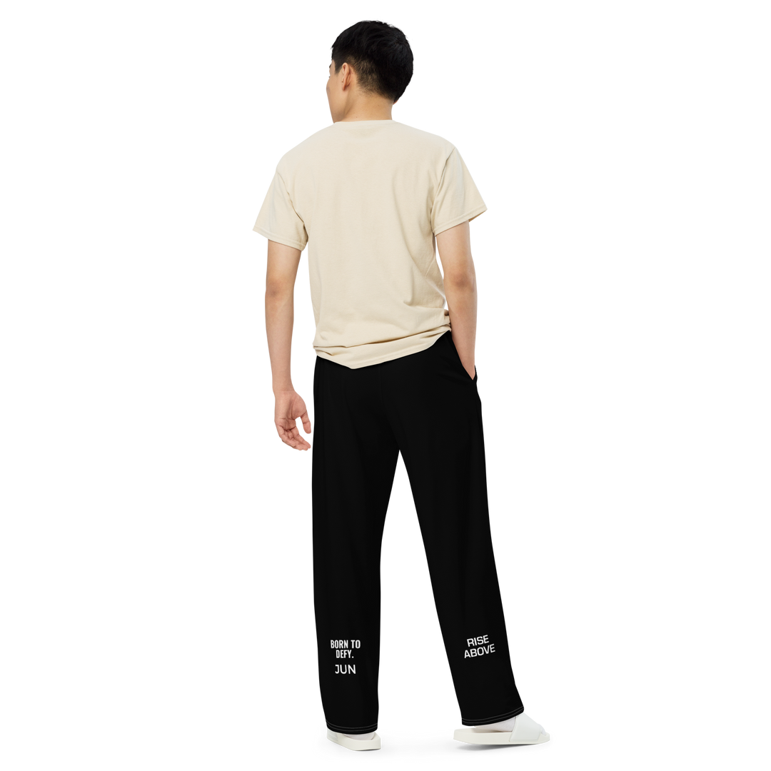 BORN TO DEFY 01 Wide-Leg Pants Black