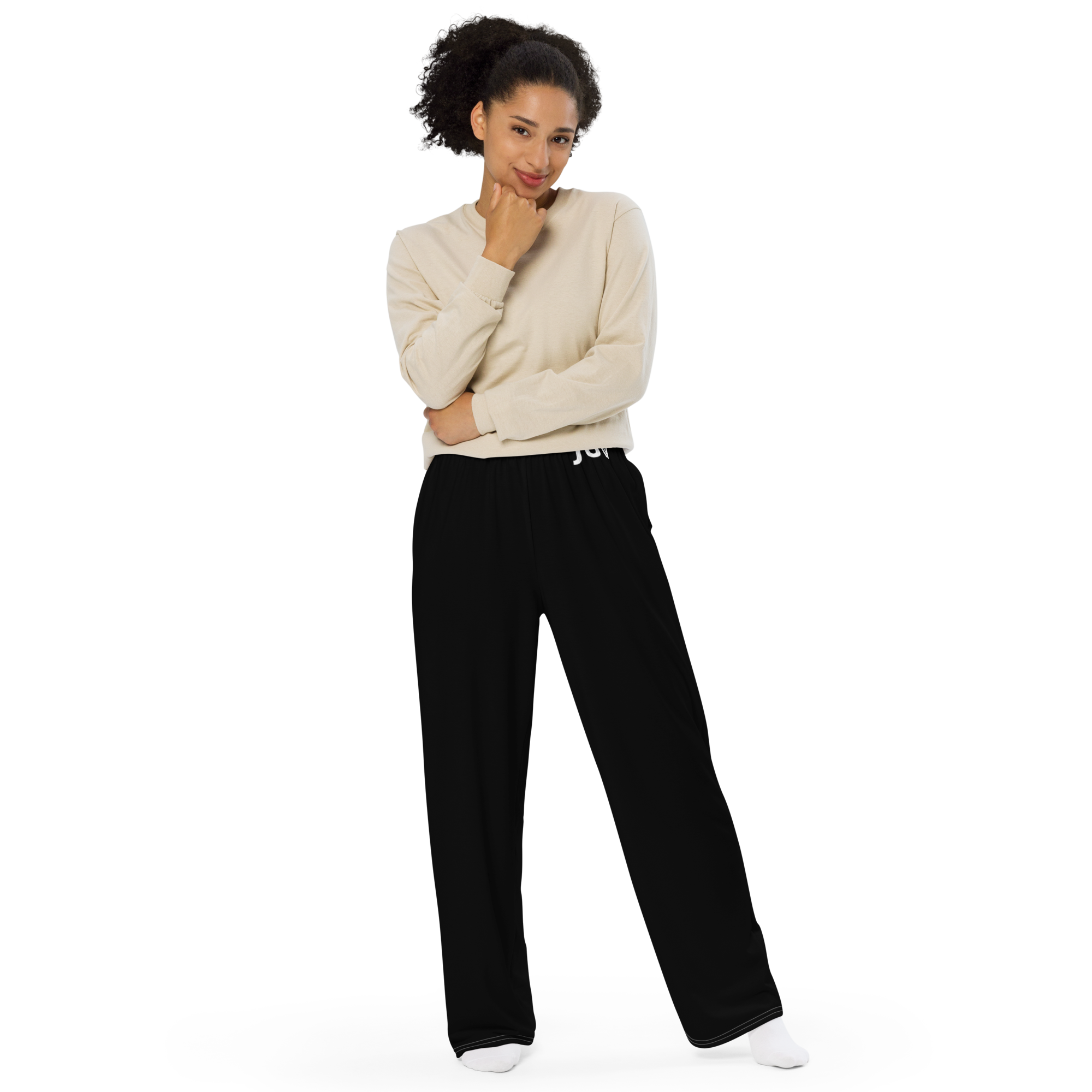 BORN TO DEFY 01 Wide-Leg Pants Black