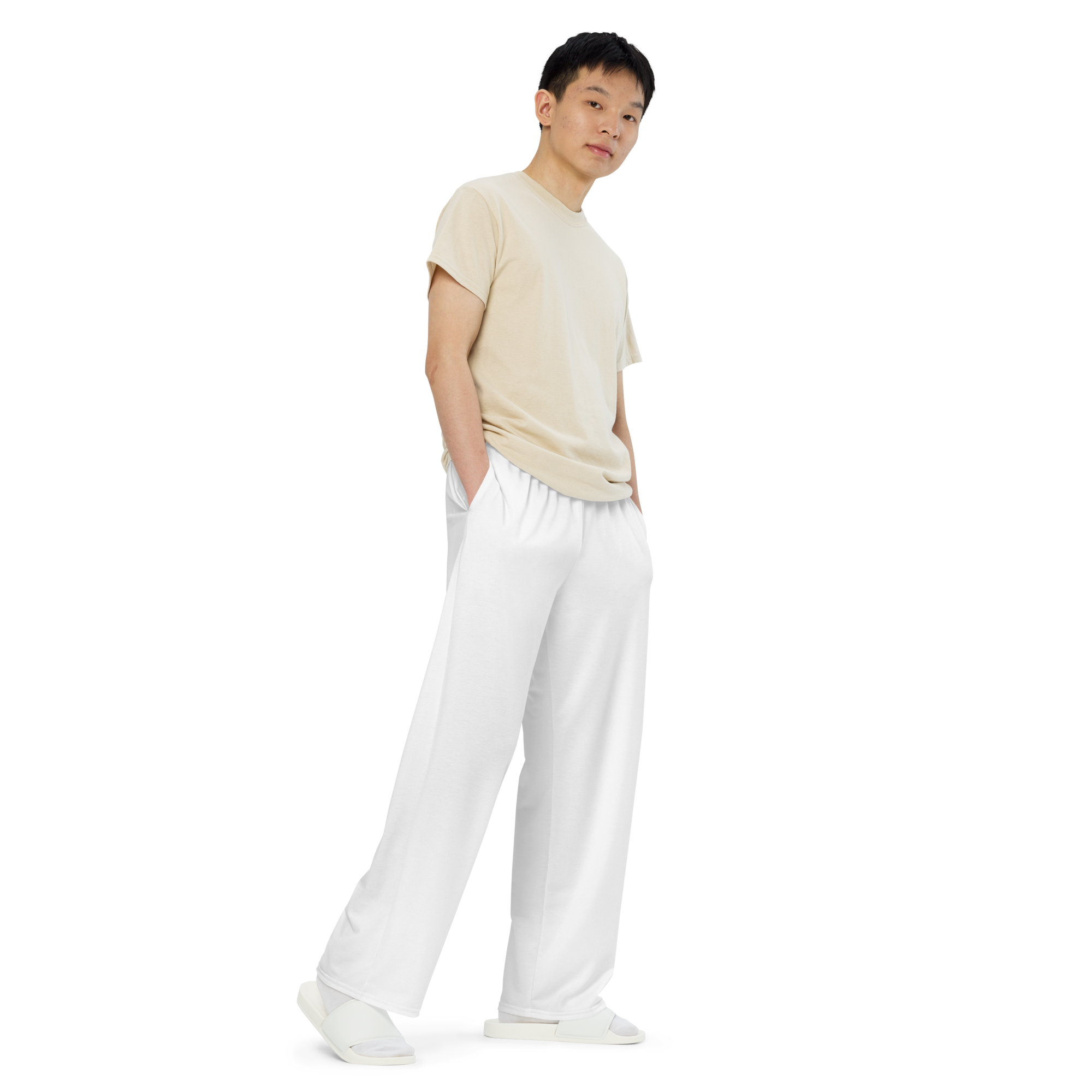 BORN TO DEFY 01 Wide-Leg Pants White