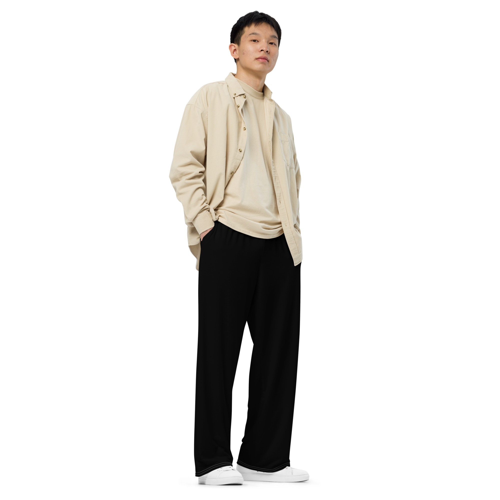 BORN TO DEFY 01 Wide-Leg Pants Black