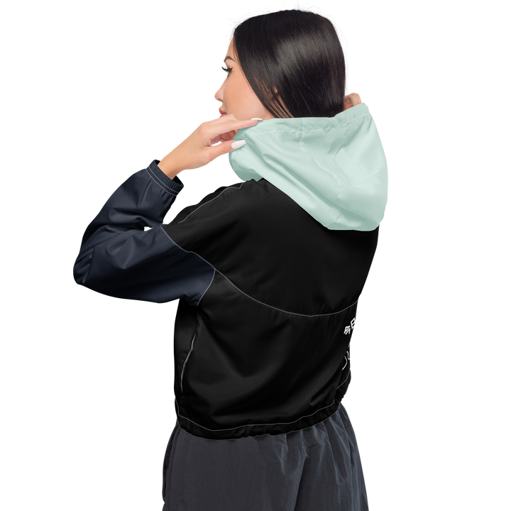HEARTON GIRL Cropped Windbreaker｜MINT & INK v2