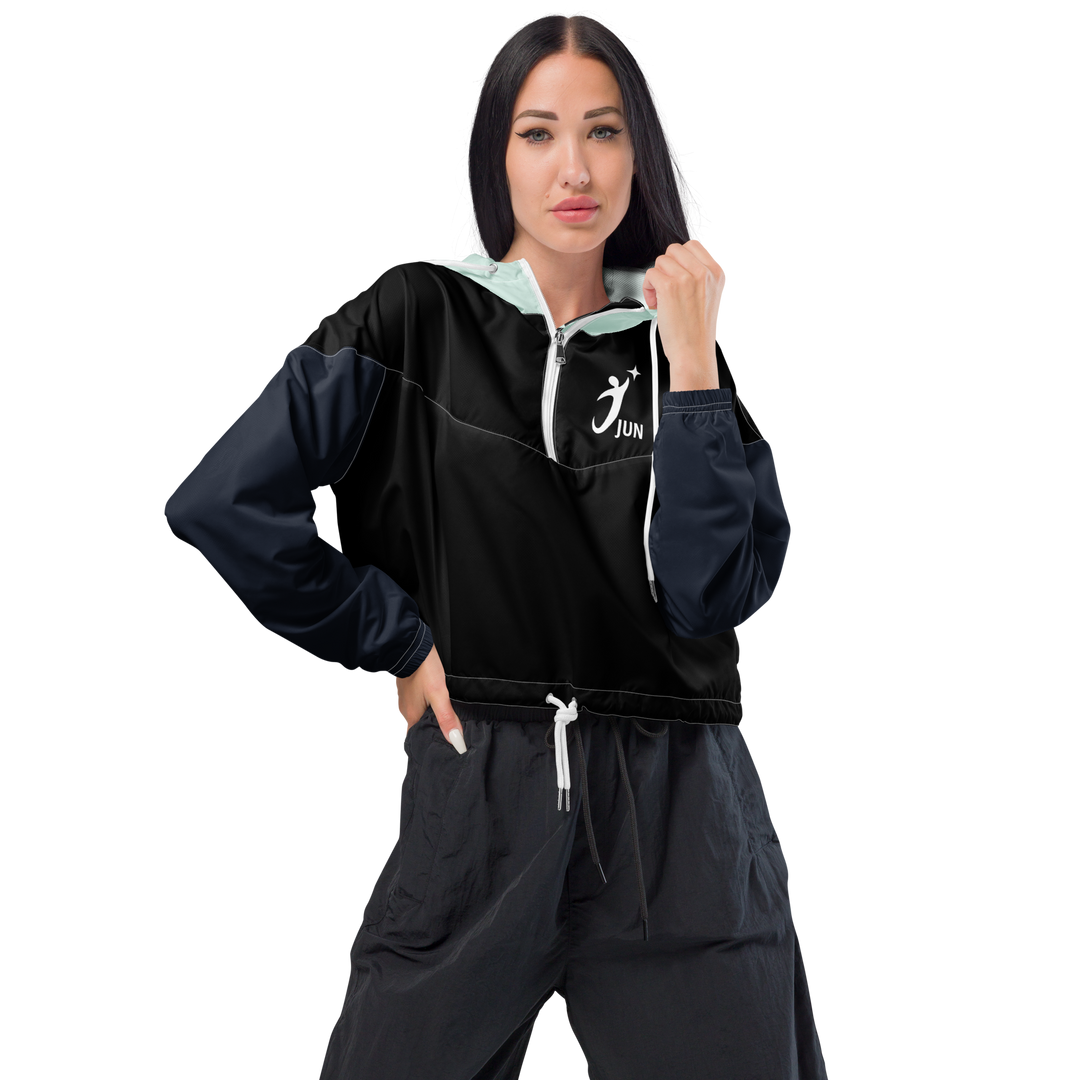 HEARTON GIRL Cropped Windbreaker｜MINT & INK v2
