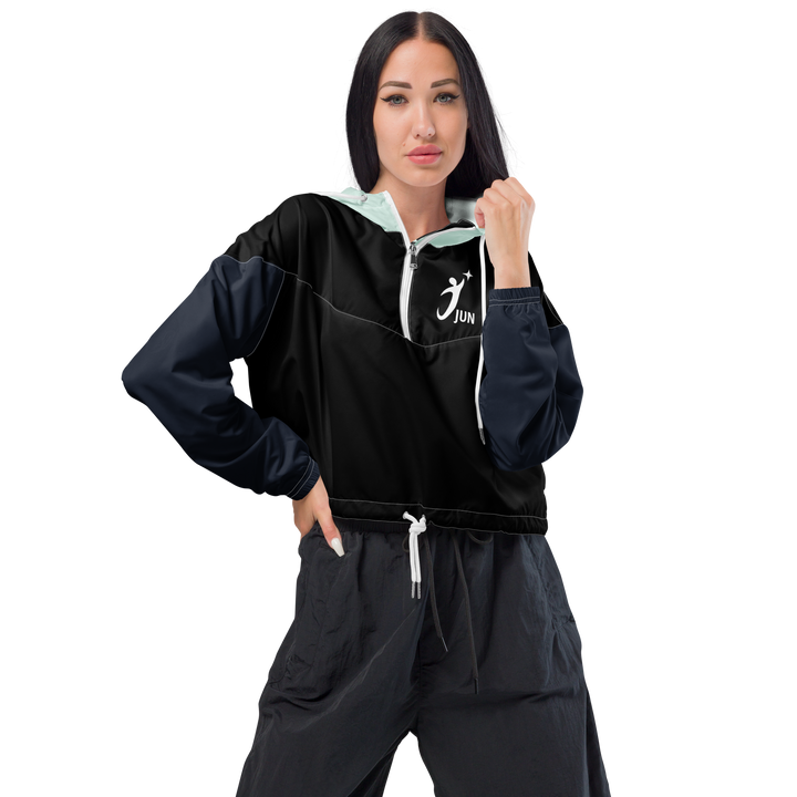 HEARTON GIRL Cropped Windbreaker｜MINT & INK v2