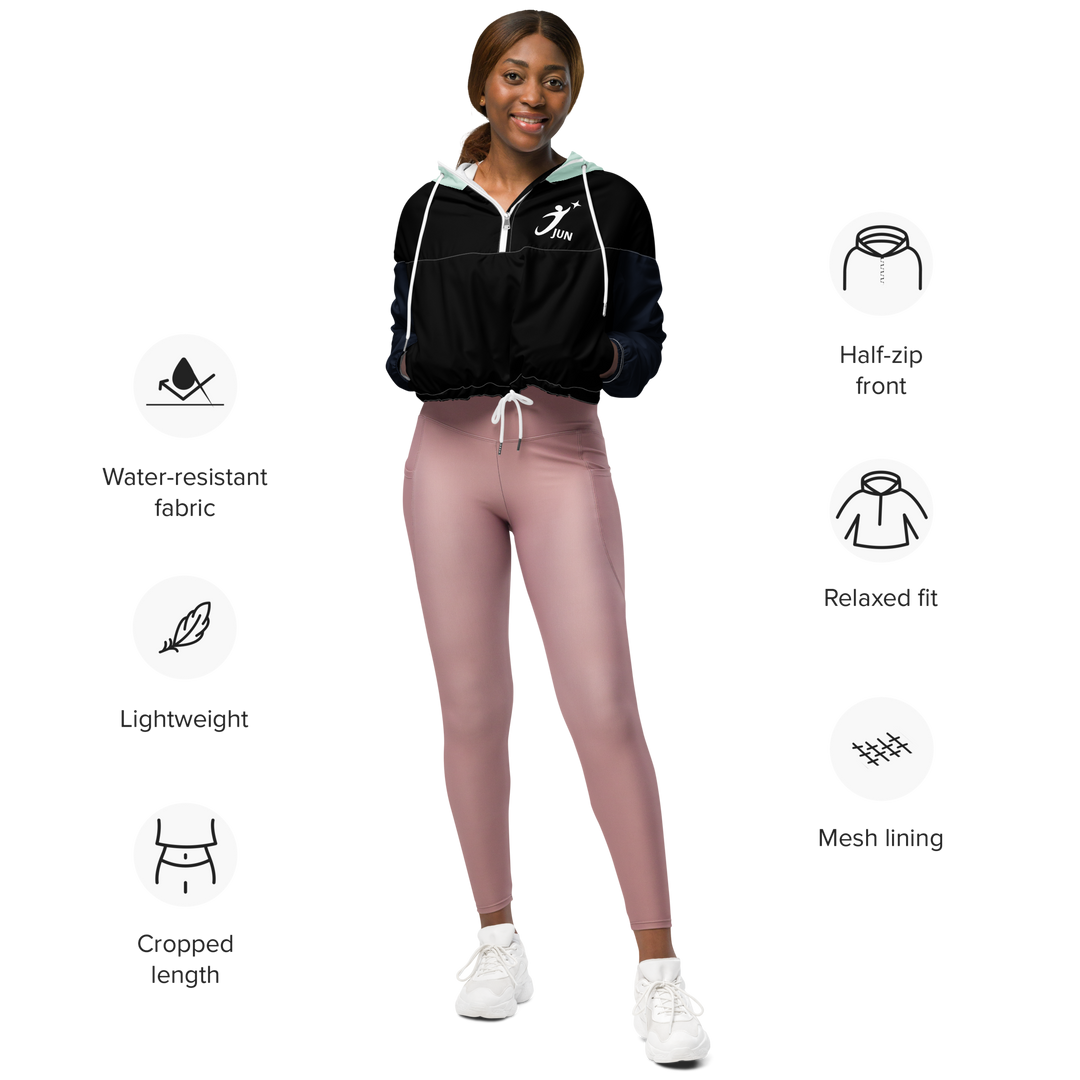 HEARTON GIRL Cropped Windbreaker｜MINT & INK v2