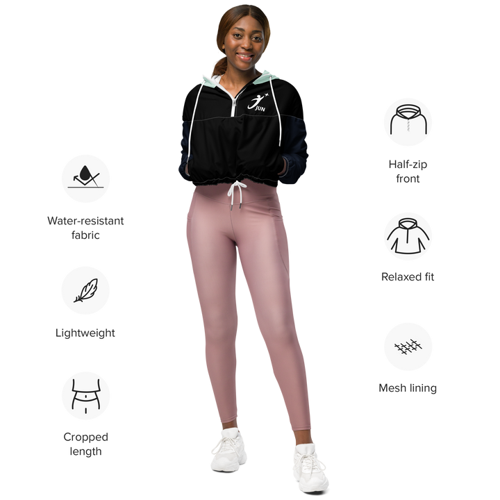 HEARTON GIRL Cropped Windbreaker｜MINT & INK v2